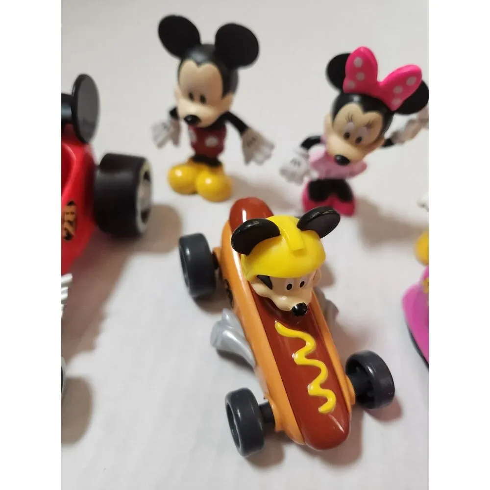 Disney Mickey & Minnie Racer Vehicles Lot w/ Pluto Figurine – Mixed Characters